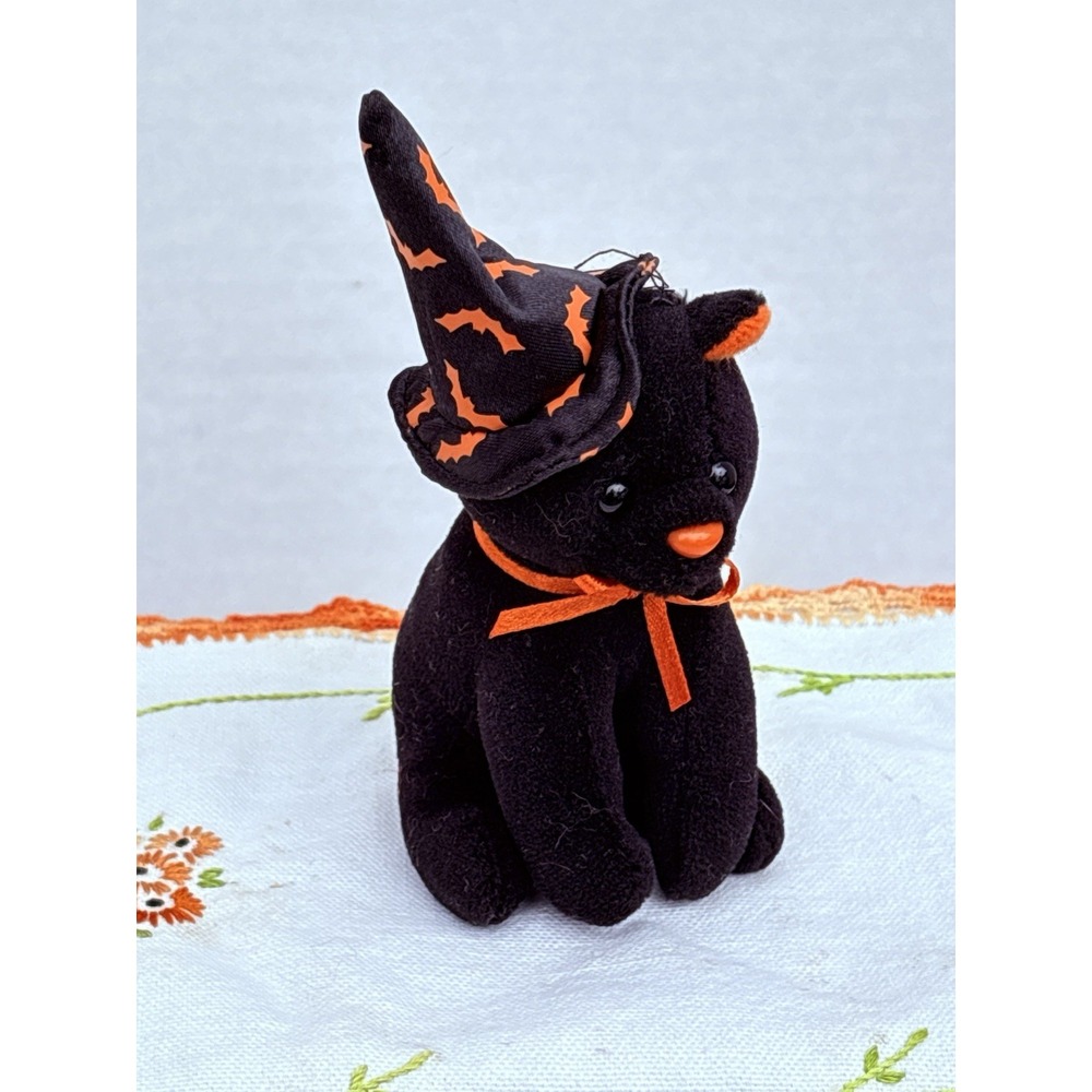 Ty Halloweenie Beanies Scurry Black Cat 4.5" Plush Stuffed Animal Toy